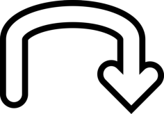 Down Arrow Curve Tracing Svg Vector, Free Vectors File